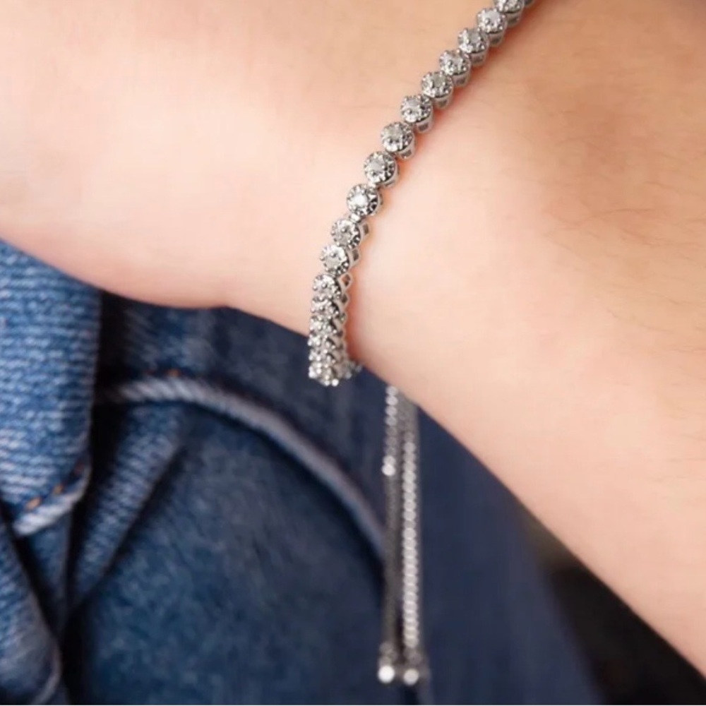 New 1/2 Carat Diamond Adjustable Bolo Slide Tennis Bracelet for Women